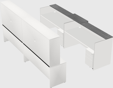 Shared u-shaped reception desks