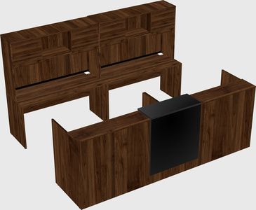 Shared u-shaped reception desks