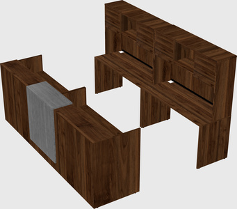 Shared u-shaped reception desks