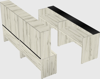 Shared u-shaped reception desks