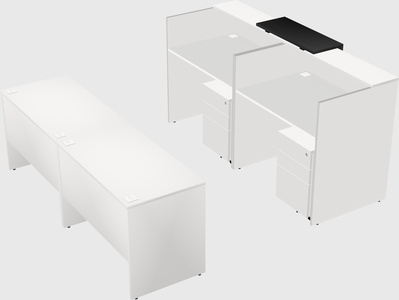 Shared u-shaped reception desks