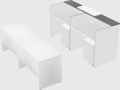 Shared u-shaped reception desks
