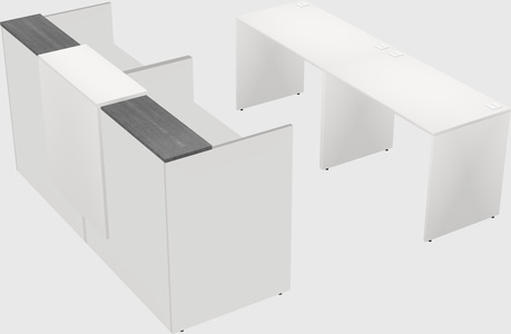 Shared u-shaped reception desks