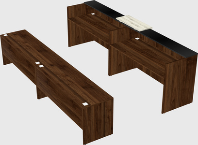 Shared u-shaped reception desks