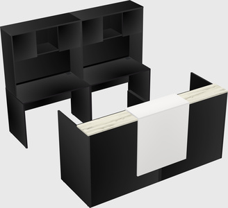 Shared u-shaped reception desks