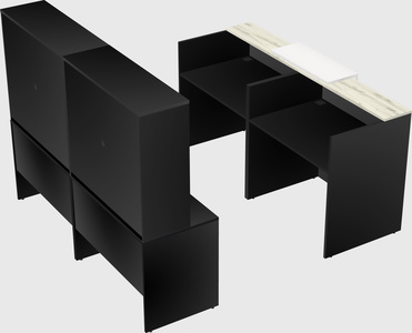 Shared u-shaped reception desks