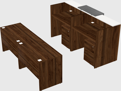 Shared u-shaped reception desks