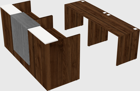 Shared u-shaped reception desks
