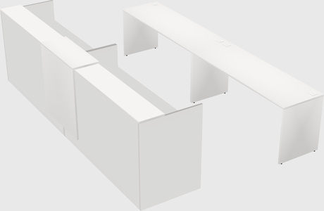 Shared u-shaped reception desks