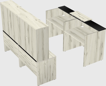 Shared u-shaped reception desks