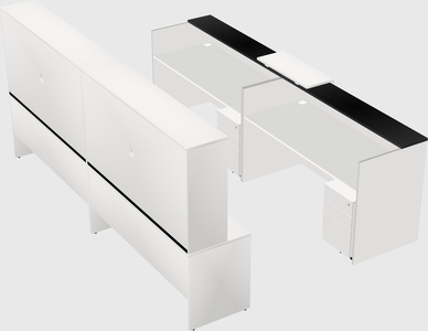 Shared u-shaped reception desks