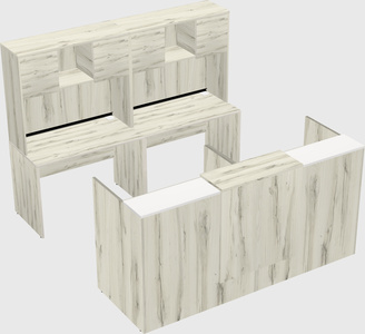 Shared u-shaped reception desks