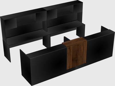 Shared u-shaped reception desks
