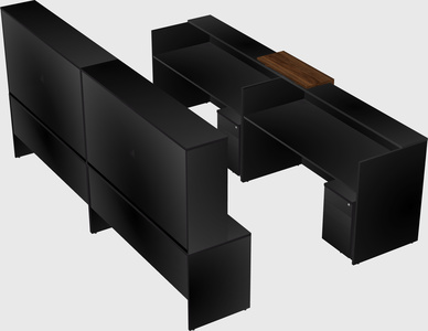 Shared u-shaped reception desks