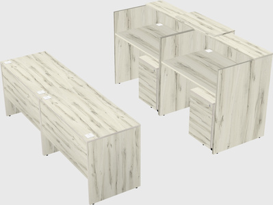Shared u-shaped reception desks
