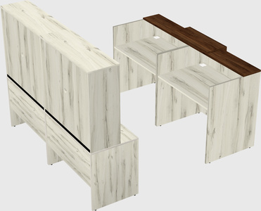 Shared u-shaped reception desks