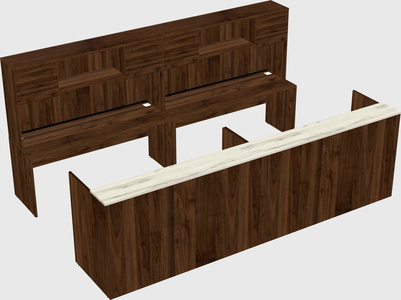 Shared u-shaped reception desks
