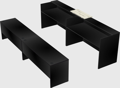 Shared u-shaped reception desks
