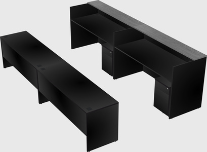 Shared u-shaped reception desks
