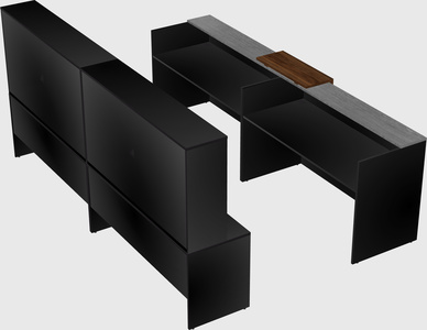 Shared u-shaped reception desks