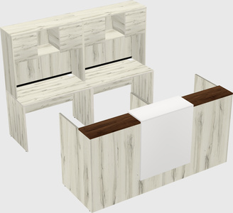 Shared u-shaped reception desks