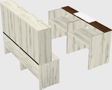 Shared u-shaped reception desks
