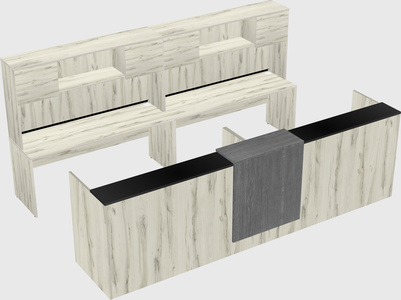 Shared u-shaped reception desks