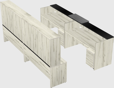 Shared u-shaped reception desks