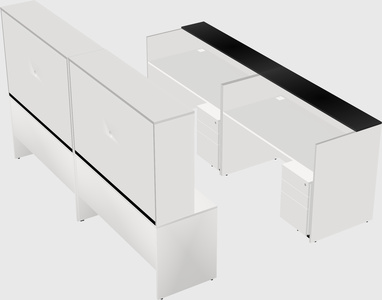 Shared u-shaped reception desks