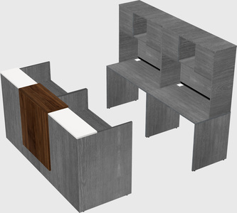 Shared u-shaped reception desks