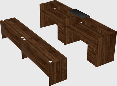 Shared u-shaped reception desks