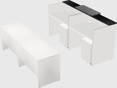 Shared u-shaped reception desks