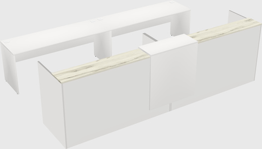 Shared u-shaped reception desks