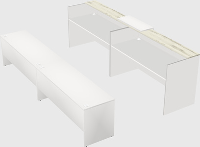 Shared u-shaped reception desks