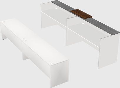 Shared u-shaped reception desks