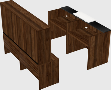 Shared u-shaped reception desks