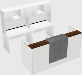 Shared u-shaped reception desks