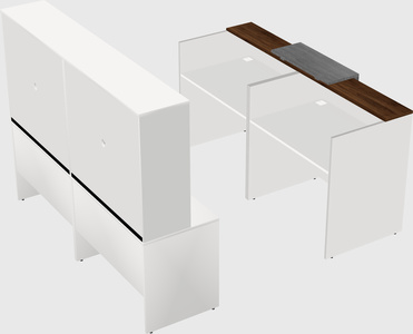 Shared u-shaped reception desks