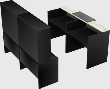 Shared u-shaped reception desks