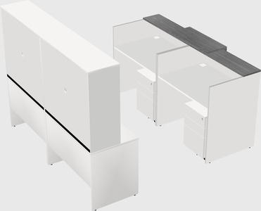 Shared u-shaped reception desks