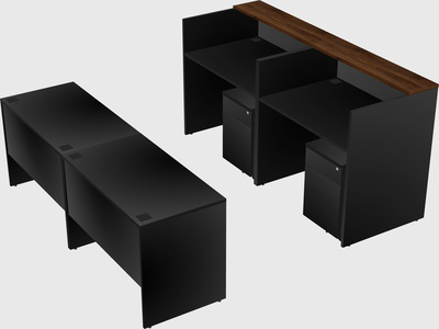 Shared u-shaped reception desks
