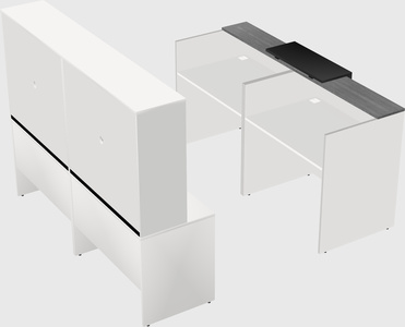 Shared u-shaped reception desks
