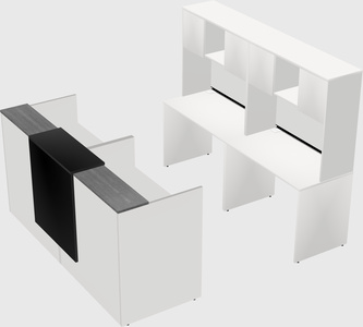 Shared u-shaped reception desks