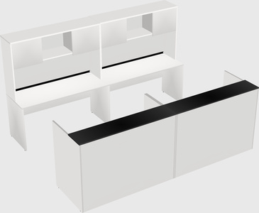 Shared u-shaped reception desks