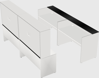 Shared u-shaped reception desks