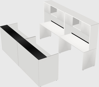 Shared u-shaped reception desks