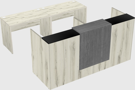 Shared u-shaped reception desks