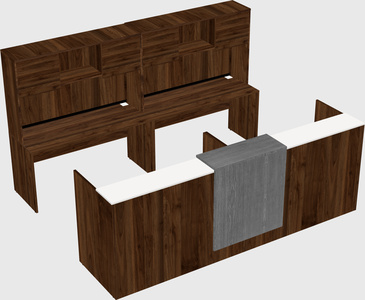 Shared u-shaped reception desks