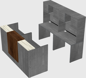 Shared u-shaped reception desks
