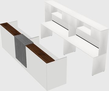 Shared u-shaped reception desks